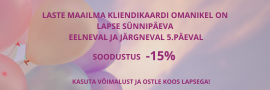 Sünnipäeva soodustus kliendikaardi omanikele, suvine