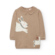 UUS! Kootud kleit Jänku T. 702054, 7443 beež