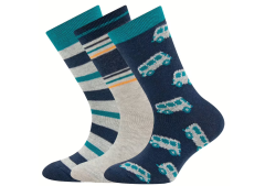 Sokid 3-pk. Buss/Triibud 201569, 0002 navy
