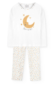 Tüdrukute pidžaama „Kuu ja tähed“ 922092, 9673 valge/trükk