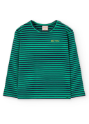 T-särk pv Basic triip T. 492061, 9743 roheline/triip